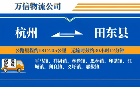 杭州到田东县物流公司