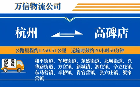 杭州到高碑店物流公司