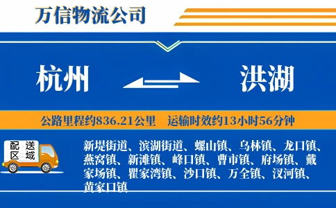 杭州到洪湖物流公司
