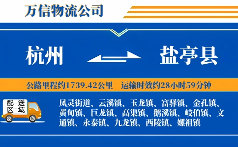 杭州到盐亭县物流公司