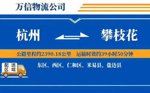 杭州到攀枝花物流公司