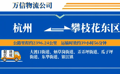 杭州到攀枝花东区物流公司
