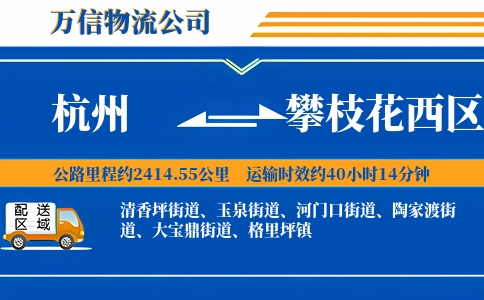 杭州到攀枝花西区物流公司