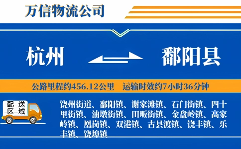 杭州到鄱阳县物流公司