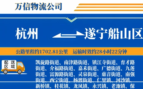 杭州到遂宁船山区物流公司
