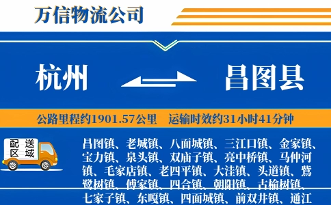 杭州到昌图县物流公司