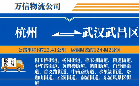 杭州到武汉武昌区物流公司