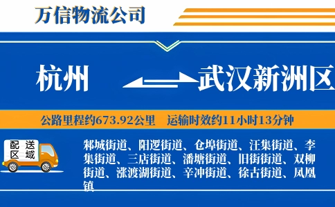 杭州到武汉新洲区物流公司