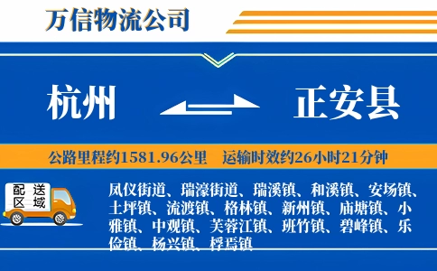 杭州到正安县物流公司