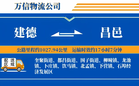 建德到昌邑物流公司
