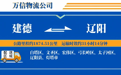 建德到辽阳物流公司