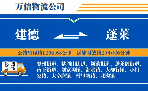 建德到蓬莱物流公司