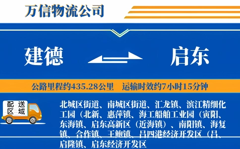 建德到启东物流公司