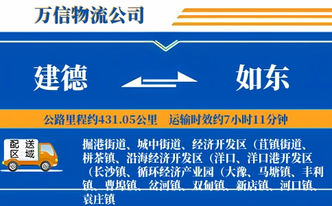 建德到如东物流公司