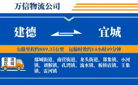 建德到宜城物流公司