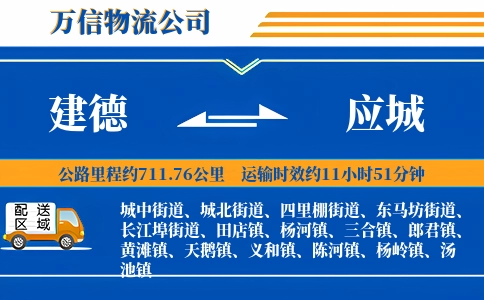 建德到应城物流公司