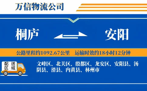 桐庐到安阳物流公司