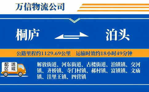 桐庐到泊头物流公司