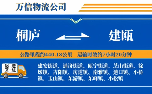 桐庐到建瓯物流公司