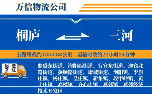 桐庐到三河物流公司