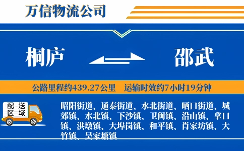 桐庐到邵武物流公司