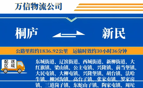 桐庐到新民物流公司